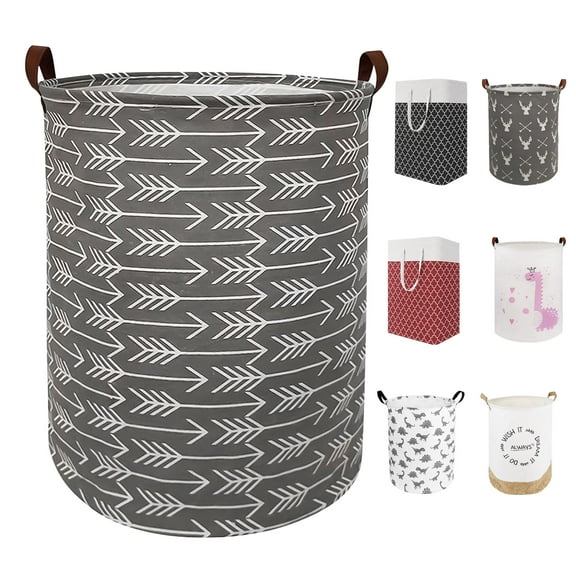 Laundry Hamper, Collapsible Laundry Basket Dorm, Baby Laundry Basket, Large Laundry Hamper Waterproof with Leather Handle for Dirty Clothes, Kids Toys, Bedroom, Bathroom