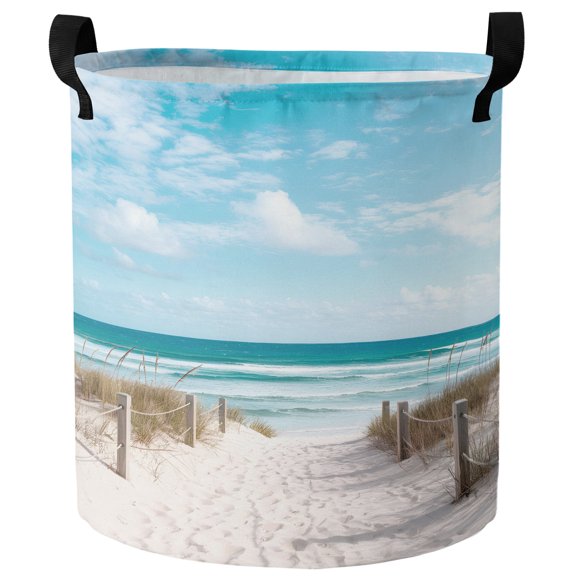 Laundry Hamper Dirty Clothes Hamper for Bedroom Bathroom Ocean Summer Beach Clothes Hampers Laundry Basket Toy Baskets Storage Organizer 13.8"x17"