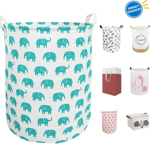Laundry Hamper Large Canvas Fabric, Collapsible Storage Basket/Toy Organizer/Dirty Clothes Collapsible Waterproof for College Dorms, Boys and Girls Bedroom, Bathroom