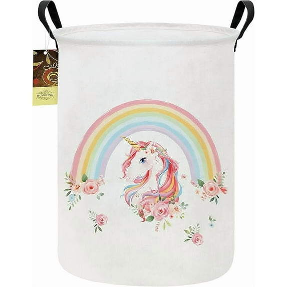 Laundry Hamper,Large Canvas Fabric Lightweight Storage Basket Toy Organizer Dirty Clothes Collapsible Waterproof for College Dorms