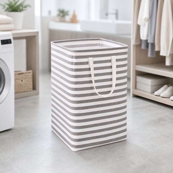 Laundry Hamper Large Capacity Clothes Storage Basket, Fabric Organizer Bin With Carry Handles For Towels Linens And Garments, Freestanding Household Storage Solution