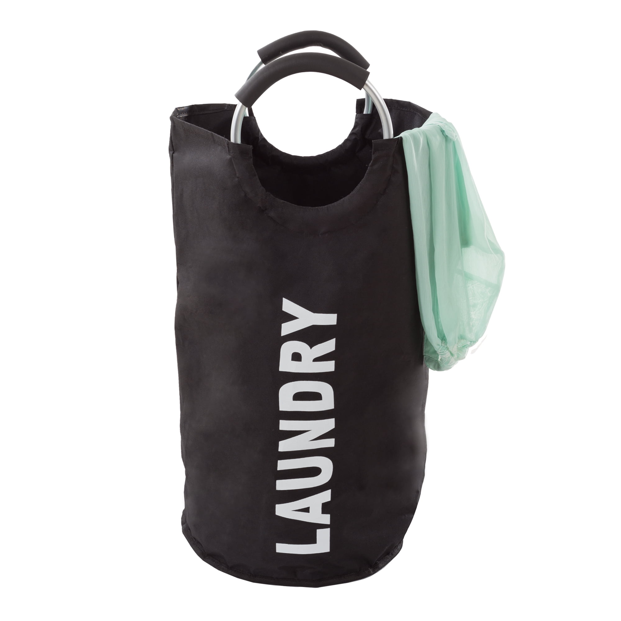 Laundry Hamper, Large Collapsible Canvas Clothes Basket with Round Handles for Convenient Carrying by Lavish Home (For Home, Nursery and Dorms)