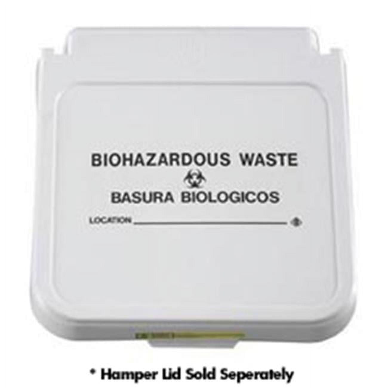 Laundry Hamper Lid Label - Biohazardous Waste - Black Lettering ...