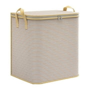 Laundry Hamper with Lid, Tall Laundry Baskets with Handles and Zipper, Heavy Duty Large Laundry Bin with Collapsible Des