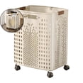 thumbnail image 1 of Laundry Hamper, Rolling Laundry Hamper with Wheels, Plastic Laundry Basket with Wheels for Bathroom, Bedroom, Dorm Room & Laundry Room, Basket with Handle, 1 of 6