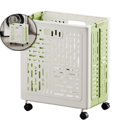 Laundry Hamper, Rolling Laundry Hamper with Wheels, Plastic Laundry Basket with Wheels for Bathroom, Bedroom, Dorm Room & Laundry Room, Basket with Handle