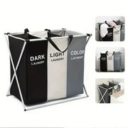 Laundry Hamper Sorter, 135L Foldable Laundry Basket With Lids, Large 3 Sections Laundry Bin Sorter, Waterproof Dirty Clothes Hamper Bag for Bathroom Bedroom,Washing Storage Bag,Blanket Storage