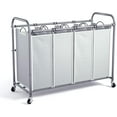 thumbnail image 1 of Laundry Hamper Sorter Cart: 4-Section Organizer with Heavy-Duty Lockable Wheels and Removable Bags | 172L Rolling Laundry Basket for Dirty Clothes in Laundry Room or Small Spaces (Gray), 1 of 16