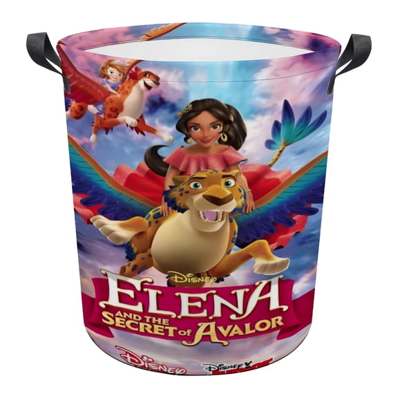 Laundry Hamper Storage Basket Elana Princess Toys Clothes Organizer Bin For Home Bathroom Bedroom Dorm Nursery 15.7 x 19.6 inches