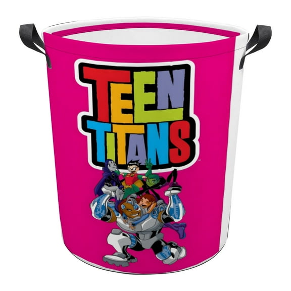 Laundry Hamper Storage Basket Teen Titans Toys Clothes Organizer Bin For Home Bathroom Bedroom Dorm Nursery 13.4 x 16.5 inches