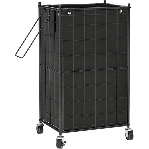 Laundry Hamper with Wheels,Metal Wire Frame Rolling Laundry Basket with Removable bag,100L Dirty Clothes Hamper Organizer Dorm Room Storage for Bedroom,Bathroom,Black