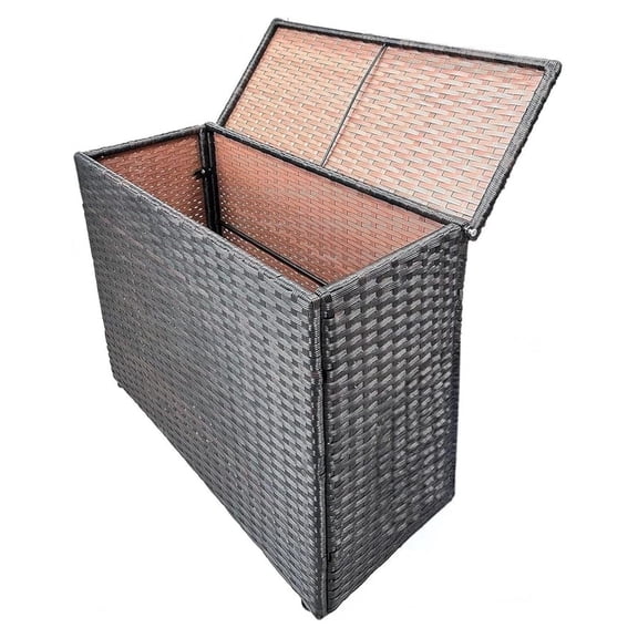 Laundry Hamper Wicker With Lid and Wheels, Collapsible Rattan Clothes Hamper 29 Gal (110 L) Removable Linerdouble Laundry Basket Handwoven for Clothes Storage in Bedroom(Brown)