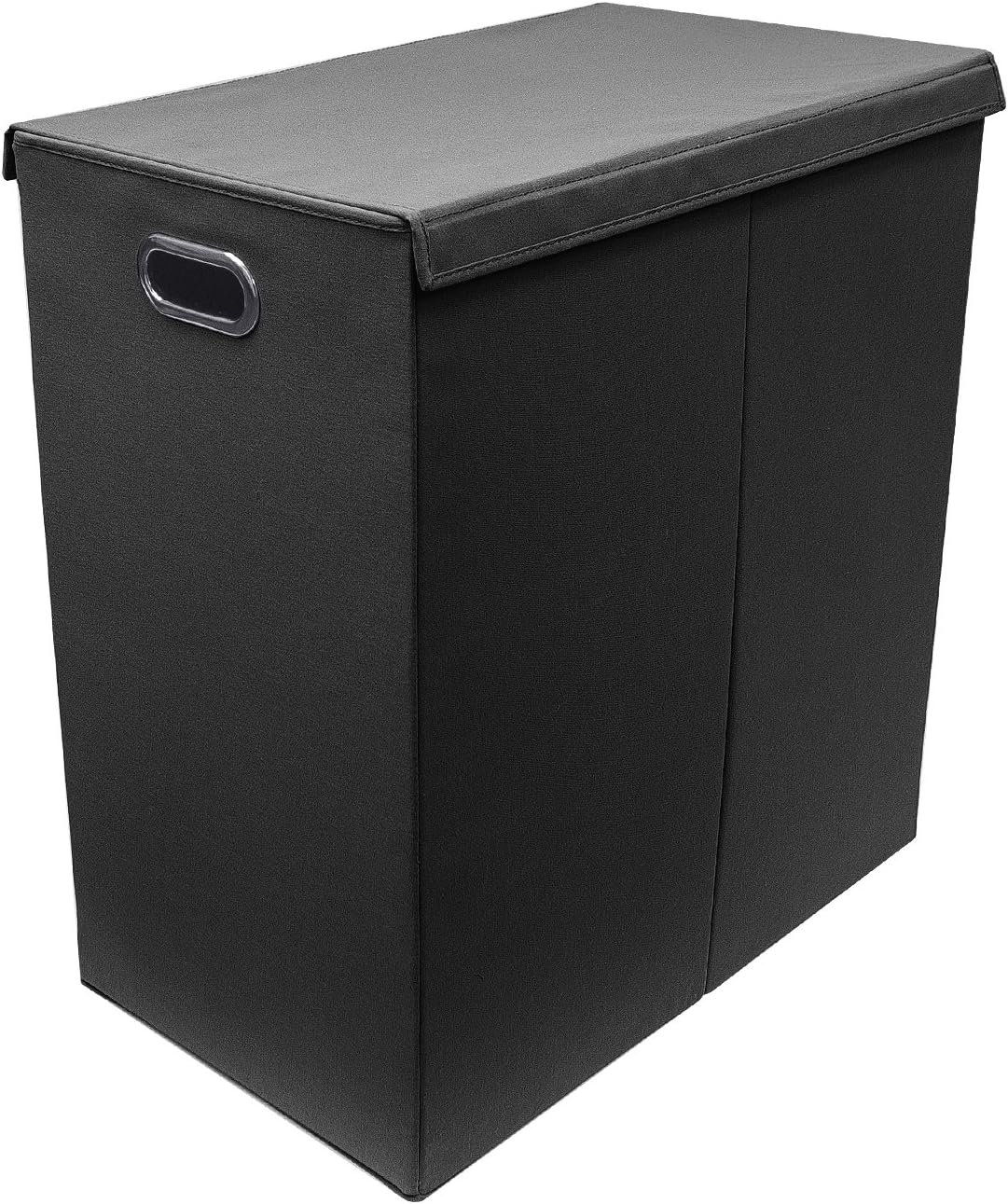 Laundry Hamper With Lid Closure Foldable Double Sorter Detachable