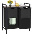 thumbnail image 1 of Laundry Hamper, double Laundry Basket, Laundry Sorter with Top Shelf & 2 Removable Washable Bags & Side Pockets for Laundry Room organization, Bathroom and Dorm, Rustic Brown and Black, 1 of 7
