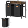 thumbnail image 1 of Laundry Hamper with Classification Labels and 2 Pull-Out Removable Bags - 2 x 12.1 Gallon Rustic Brown Black, 1 of 6