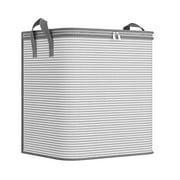 Laundry Hamper with Lid, Tall Laundry Baskets with Handles and Zipper, Heavy Duty Large Laundry Bin with Collapsible Design (Coffee) 21.65x15.74x19.68"