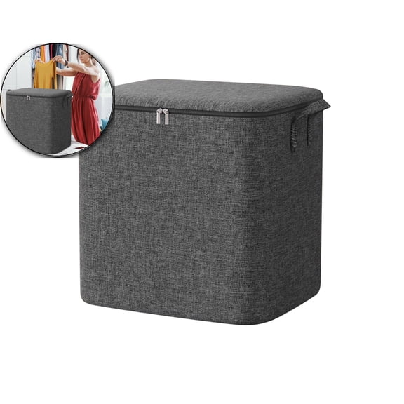 Laundry Hamper with Lid, Tall Laundry Baskets with Pull Handles, Large Laundry Bin with Internal Support