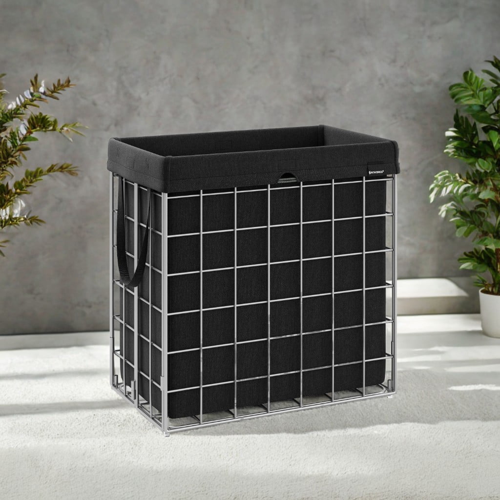 Laundry Hamper with Removable Washable Liner, 29 Gal. (110L) Collapsible Clothes Basket with Metal Wire Frame Laundry Bin
