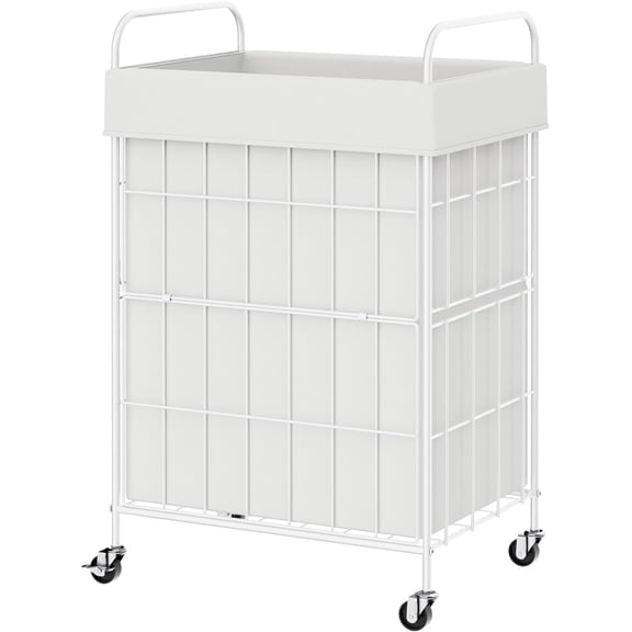 Laundry Hamper with Wheels - 90L Laundry Basket with Handle, Removable Liner Bag