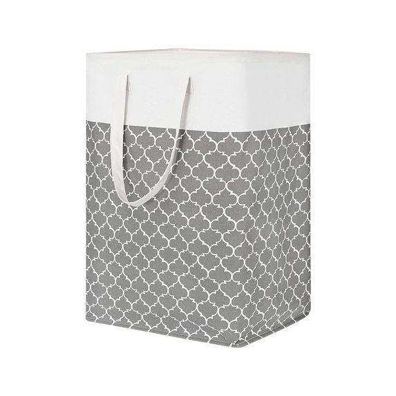 Laundry Hampers Baskets, Foldable Laundry Basket with Long & Short Handles, Collapsible Storage Hamper for Bedroom Bathroom, Freestanding Laundry Bin, Portable Clothes Basket, Home Essentials