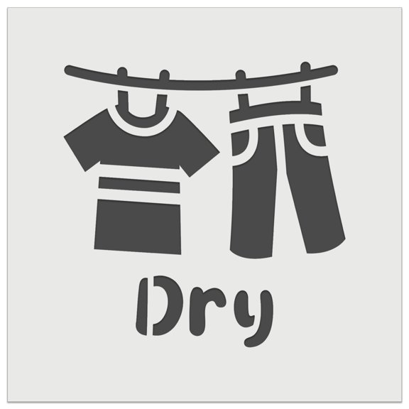 Laundry Hanging Dry DIY Cookie Wall Craft Stencil - 5.5 Inch