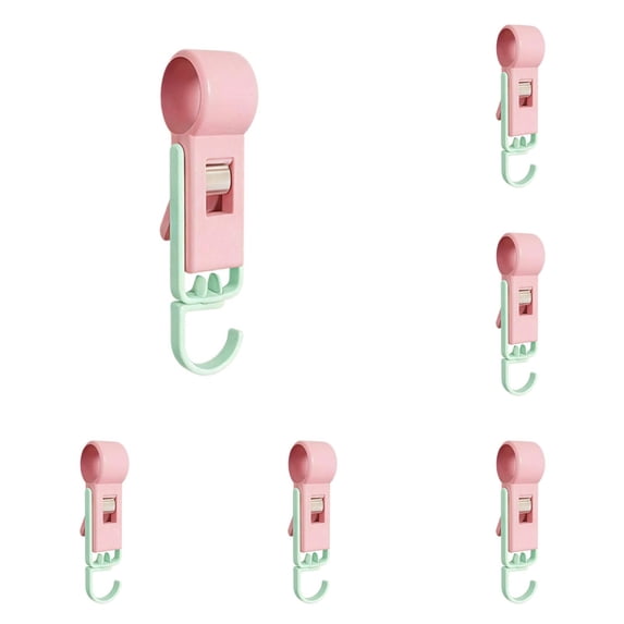 Laundry Hooks Clip,Plastic Home Travel Hanging Hanger,Closet organizer Clamps,Plastic Clothes Hangers Pins,Clothespin Clips Hooks,Portable Hanger Clips for Bathroom Wardrobe Kitchen,Random Color 5PCS