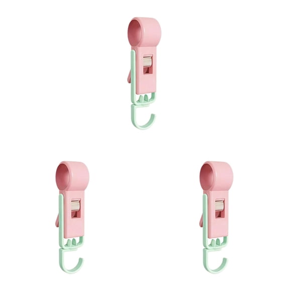Laundry Hooks Clip,Plastic Home Travel Hanging Hanger,Closet organizer Clamps,Plastic Clothes Hangers Pins,Clothespin Clips Hooks,Portable Hanger Clips for Bathroom Wardrobe Kitchen,Random Color 3PCS