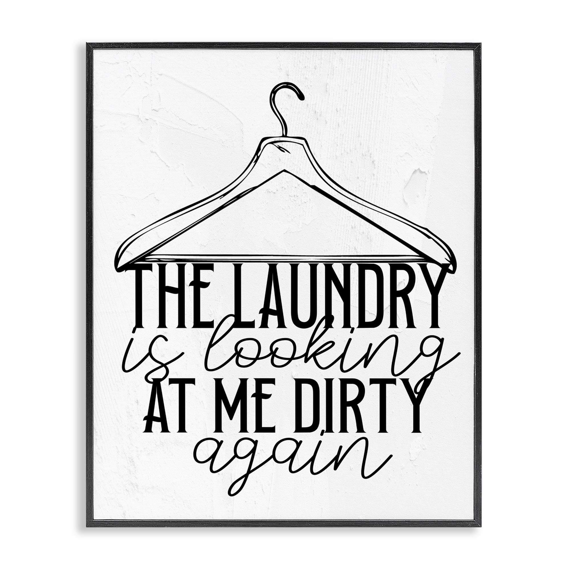 Laundry Is Looking At Me Dirty Black Framed Giclee Art, design by Kim Allen