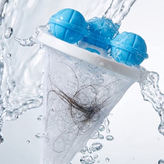 Laundry Lint Filter Bag, Reusable Floating Hair Catcher for Washer, Fine Mesh Traps Fluff and Debris, 3 Colors