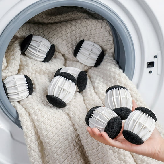 Laundry Lint Remover Balls | Roller Ball Blade Design for , Odor Elimination, Fabric Softening | Reusable Eco-Friendly Laundry Washing Solution | Compatible with All Machines | 6-Pack