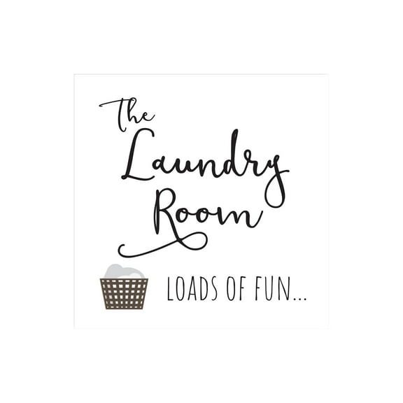 Laundry Loads Of Fun Brown Laundry Basket 12 x 12 Wood Wall Sign Plaque