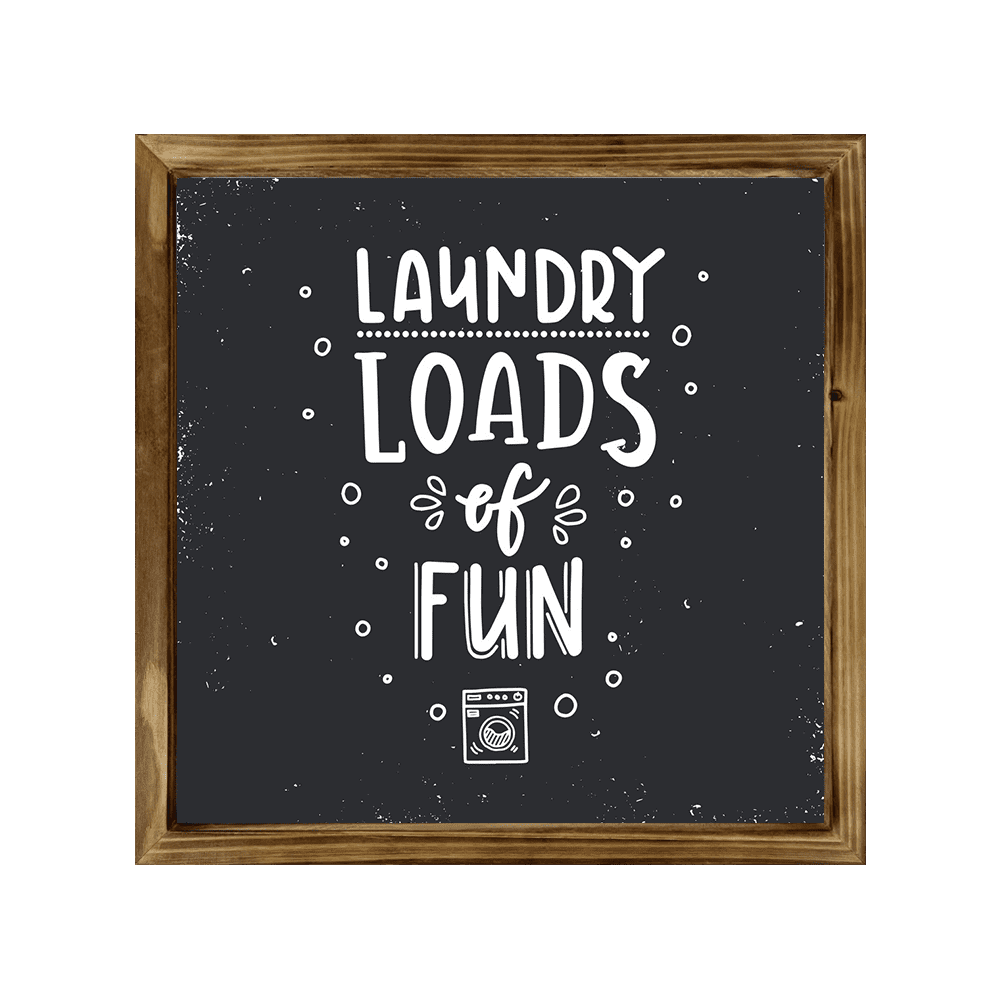 Laundry Loads Of Fun Sign 12x12 Inch, Rustic Farmhouse Decor Home Sign ...