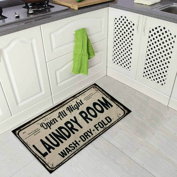 Laundry Matt for Laundry Room, Laundry Room Rug, Non Slip Floor Mats, Farmhouse Large Laundry Rugs for Laundry Runner Room Mat Washer and Dryer Carpet Laundry Room Decor
