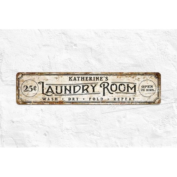 Laundry Metal Aluminum Signs Laundry Room Decor Farmhouse Sign Custom Sign Personalised Gifts Rustic Home Dcor - Size: 16 x 4 Inches