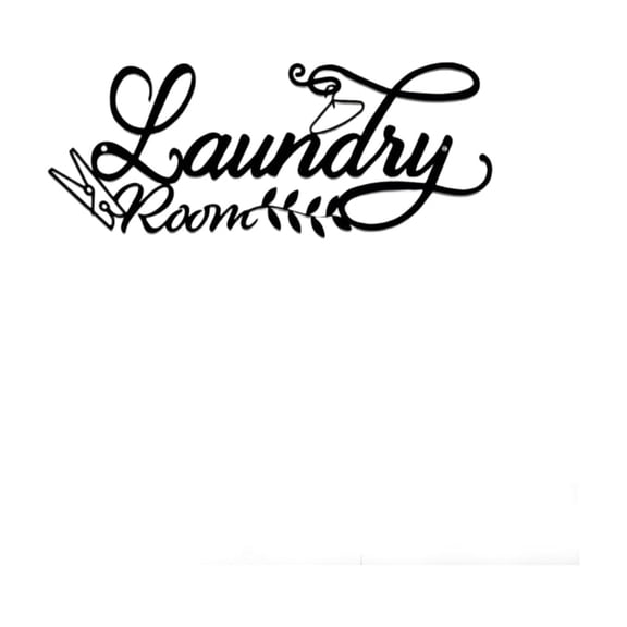 Laundry Metal Wall Art Sign Black Iron Hanging Decor For Laundry Room Home Laundry Shop 1 Pack