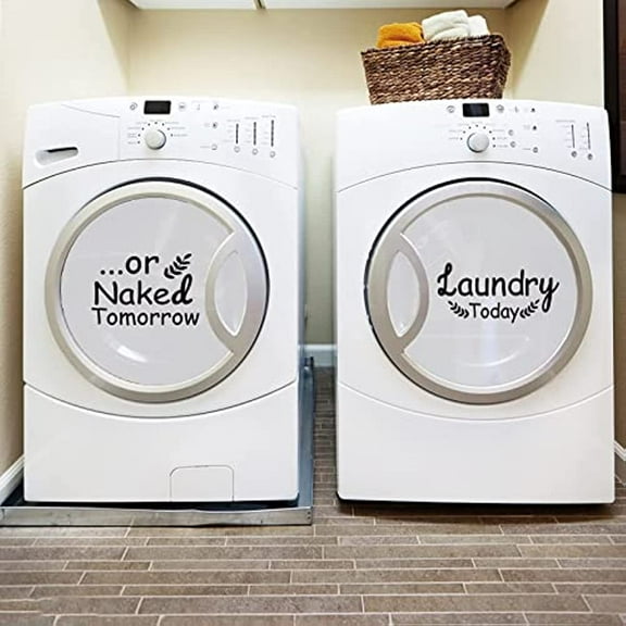 Laundry PVC Wall Sticker Branch Patterns Vinyl Art Lettering Wall Decal Interesting Quotes Sticker for Laundry Room Wall Door Decor Black