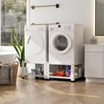 thumbnail image 1 of Laundry Pedestal 18 In Height with Storage Shelf, 700lbs Weight Capacity Washing Machine Stands for Most Washers and Dryers, Assembly Required, White, 2 Pack, 1 of 8