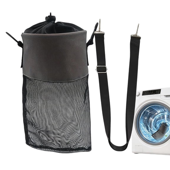 Laundry Peg Bag, Washable Mesh Clothes Pin Organizer, Drawstring Storage