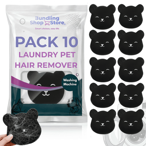 Laundry Pet Hair Catcher for Washing Machine - Keep Clothes Clean and Fur-Free with This Easy Pet Hair Remover That Stops Dog and Cat Shedding from Sticking During Wash and Dry Cycles - (1 Pack 10)