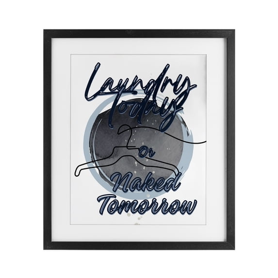Stupell Industries French Country Laundry Phrase with Hanger Contour Black Framed Print Under Glass, 13 x 16, by Jesse Keith