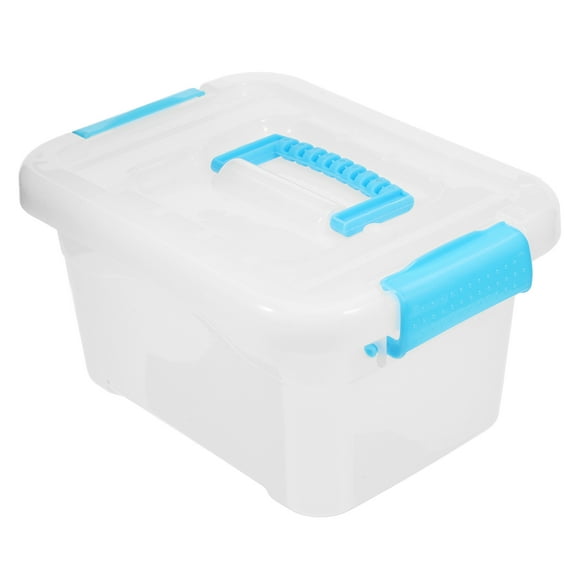 Laundry Pod Container and Dryer Sheet Holder, Plastic Storage Box with Handle and Lid, Rectangular Organizer for Home Laundry