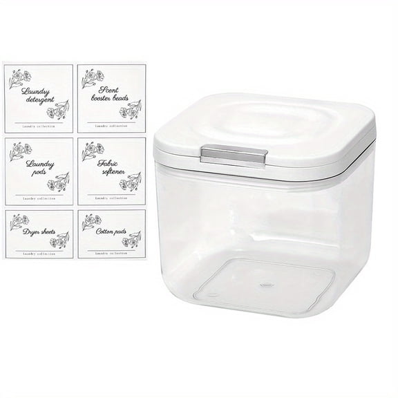 Laundry Pod Holder with Lid, Clear Detergent Pod Container for Laundry Pods, Scent Booster and Laundry Room Storage