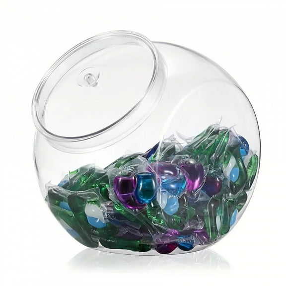 Laundry Pods Container with Lid Wide Mouth Laundry Room Organization Storage Box Containers Plastic Food Storage Jar with Lid