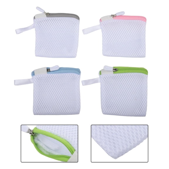 Laundry Pods Dissolving Protection Mesh Bags 4 Pack Polyester Sandwich Fabric-