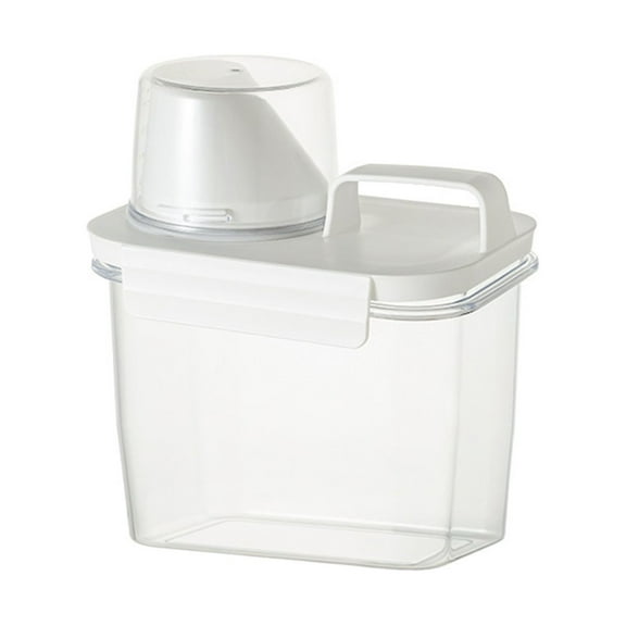 Laundry Powder Storage Box, 1100Ml Heavy Duty Airtight Clear Laundry Soap Container With Scale, Airtight Cover & Handle, Washing Powder Barrel For Home Kitchen Organization