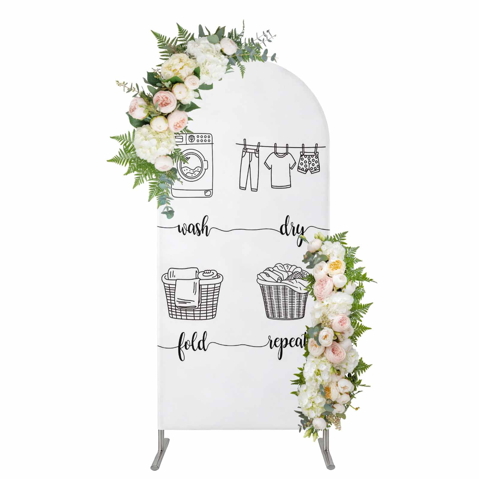 Repeat Cover Laundry Room Arch Backdrop Cover, Spandex Fitted Wedding Arch Cover ...