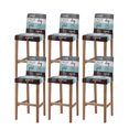 thumbnail image 1 of Laundry Room Bar Stool Covers Set of 6, Wash Dry Fold Repeat Splicing Colorful Wood Stretch Washable Bar Chair Covers with Backs, Removable Pub Counter Height Chair Cover for Kitchen Dining Room Cafe, 1 of 7
