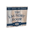thumbnail image 1 of Laundry Room Blue Woodgrain 10 x 10 Wood Tabletop Sign Plaque, 1 of 4