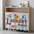 thumbnail image 1 of Laundry Room Cabinet Curtain 35"Wx35"L, Dustproof Under Sink Skirt with Self Adhesive Tape, Blue Cartoon Washing Machine Clothes Cabinet Curtain Cover for Kitchen Sink, Bathroom Vanity, Laundry Room, 1 of 9