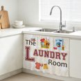thumbnail image 1 of The Laundry Room Cabinet Curtains for Kitchen 10"W x 11"L, Vintage Yellow Laundry Routine Classic Flower Under Sink Skirt Magic Tape Short Curtain Decorative Privacy Panel for Bathroom Laundry, 1 of 9